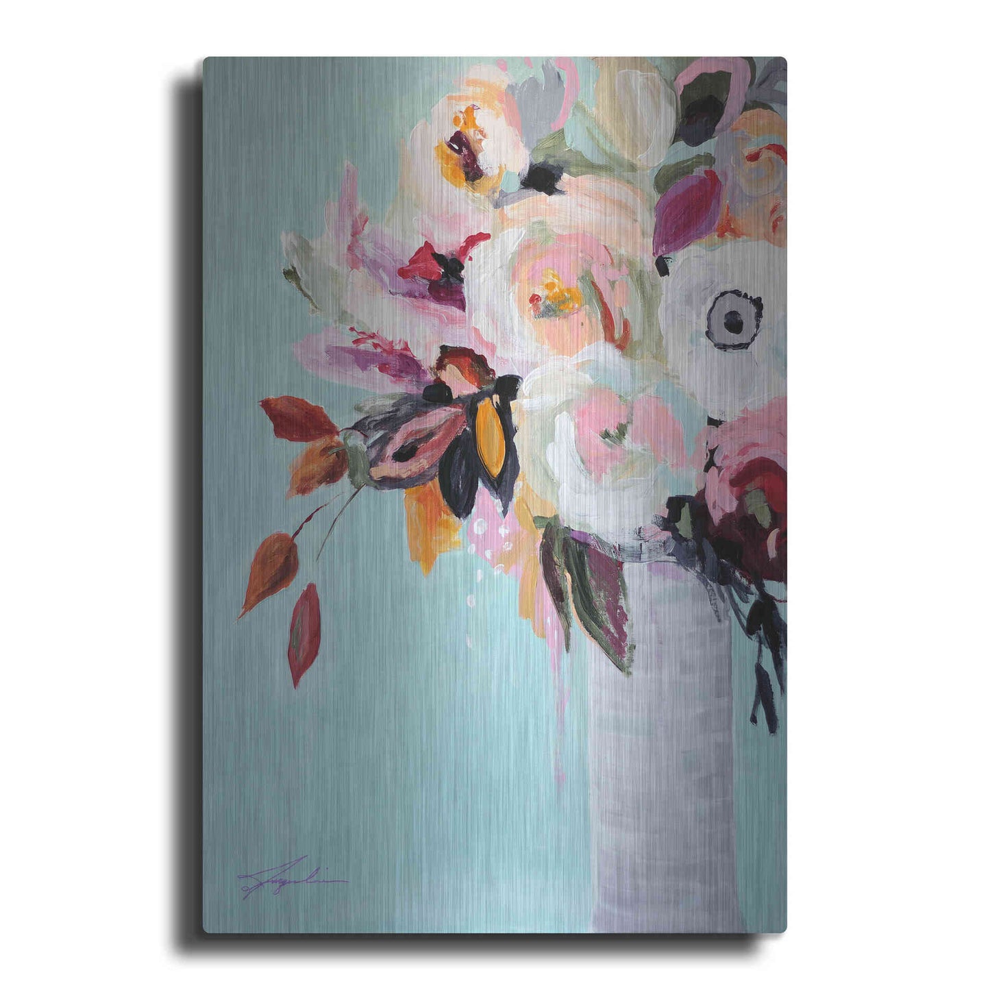 Luxe Metal Art 'Fall Into Summer' by Jacqueline Brewer Metal Wall Art