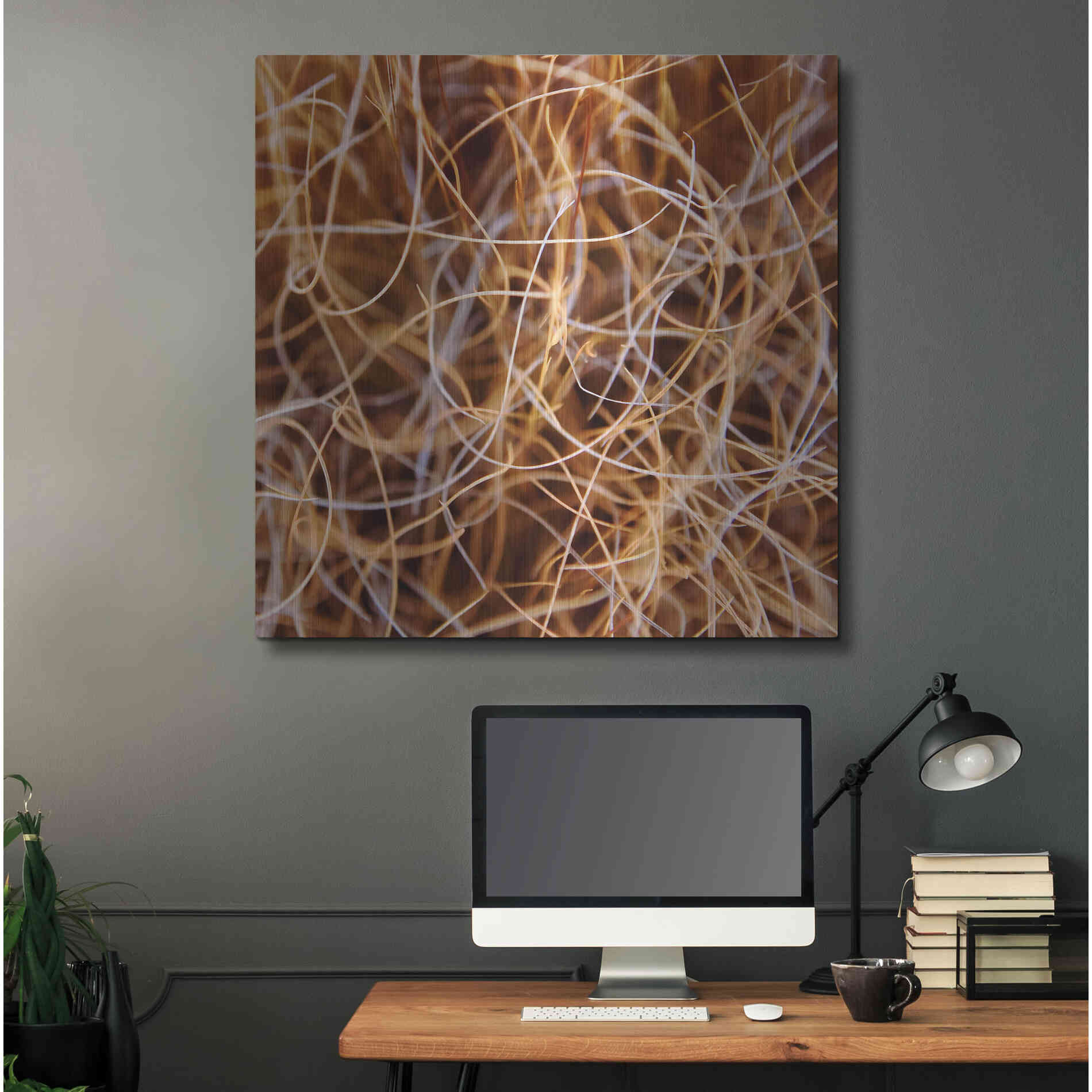 Luxe Metal Art 'Zion Grass' by Jan Bell Metal Wall Art,36x36