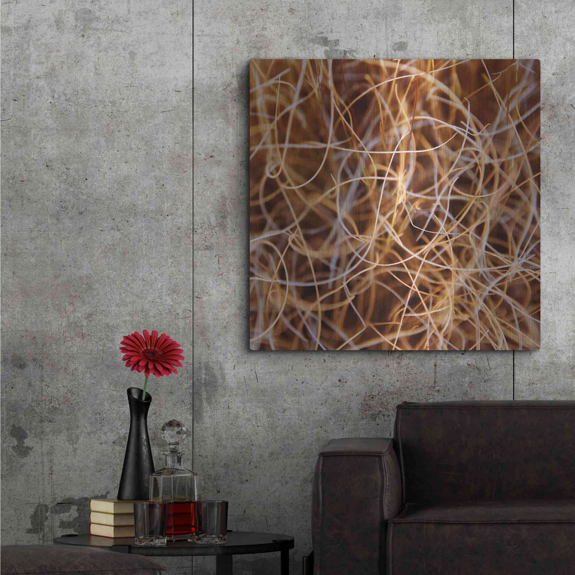 Luxe Metal Art 'Zion Grass' by Jan Bell Metal Wall Art,36x36