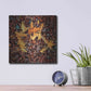 Luxe Metal Art 'Brown Pebbles with Cedar' by Jan Bell Metal Wall Art,12x12