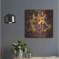Luxe Metal Art 'Brown Pebbles with Cedar' by Jan Bell Metal Wall Art,24x24