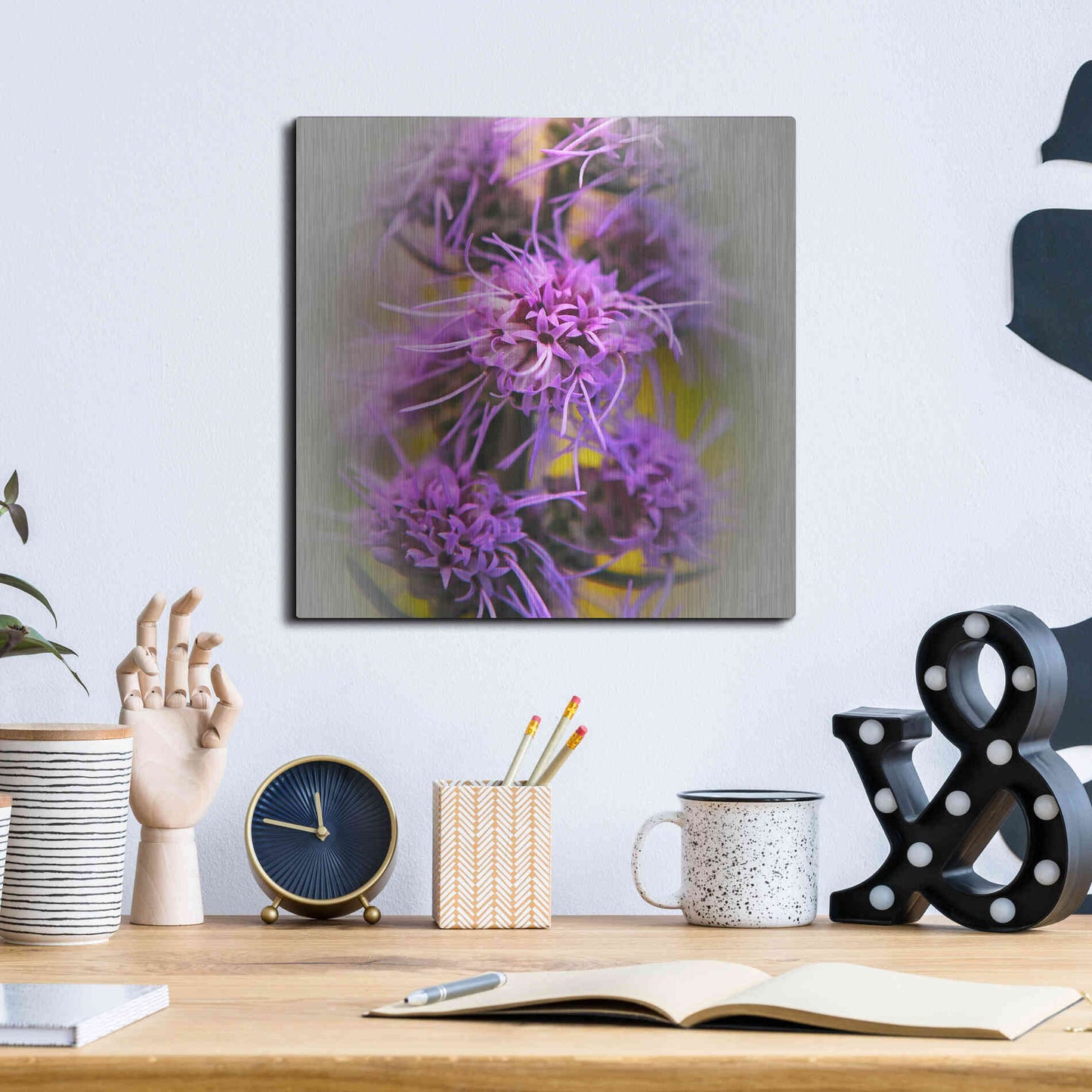 Luxe Metal Art 'Meadow Flowers' by Jan Bell Metal Wall Art,12x12