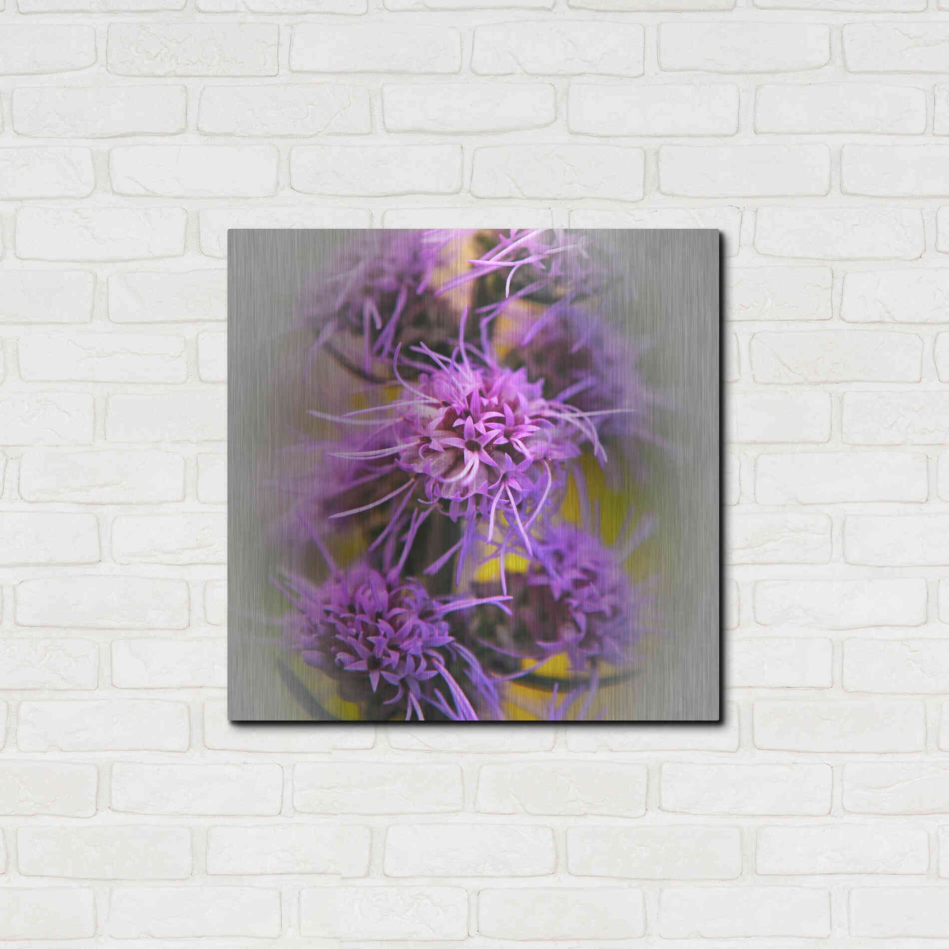 Luxe Metal Art 'Meadow Flowers' by Jan Bell Metal Wall Art,24x24