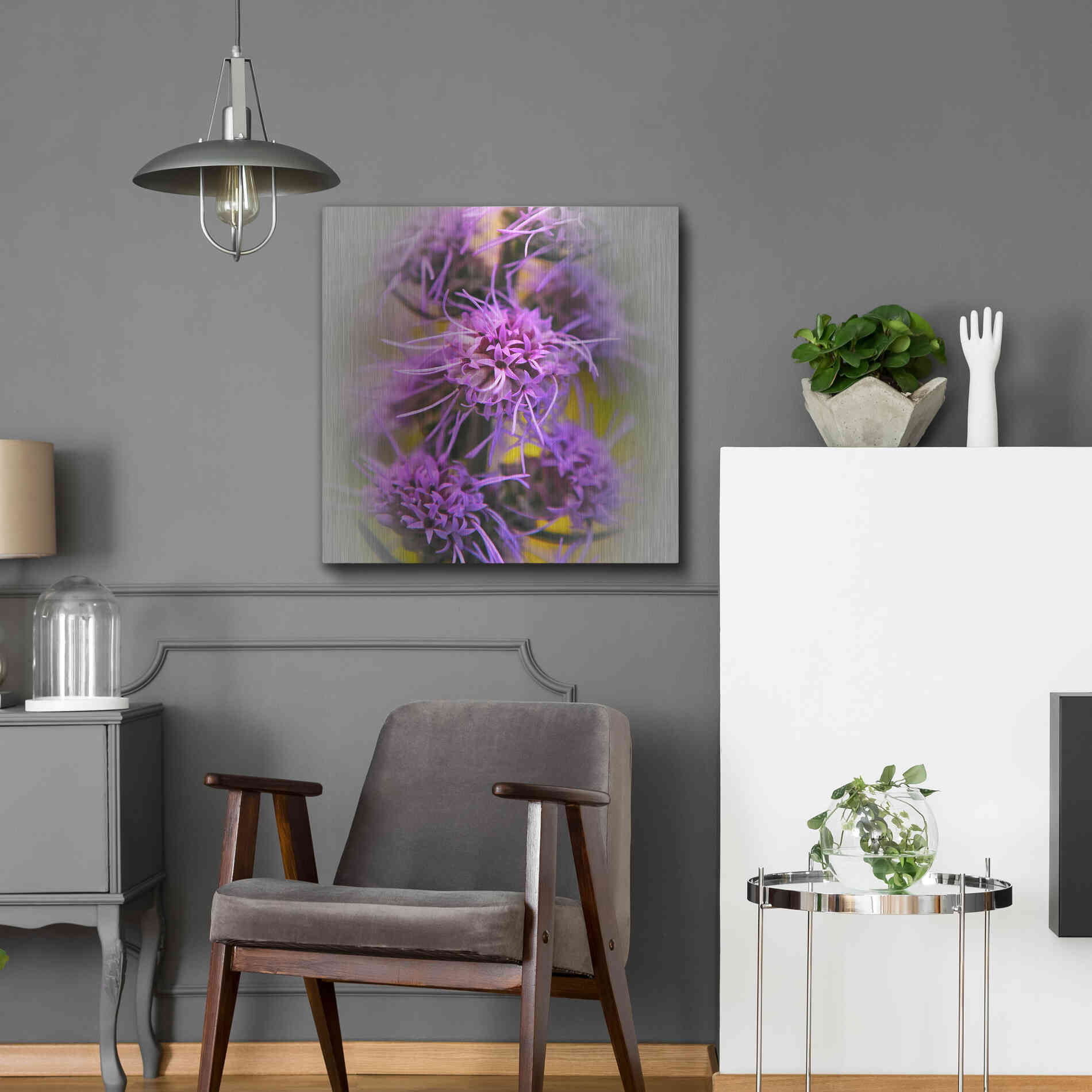 Luxe Metal Art 'Meadow Flowers' by Jan Bell Metal Wall Art,24x24