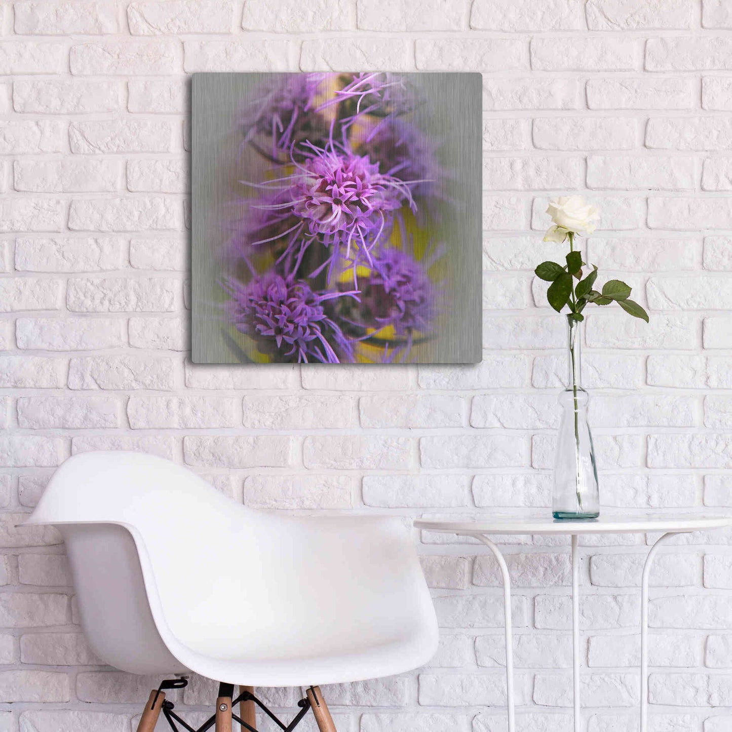 Luxe Metal Art 'Meadow Flowers' by Jan Bell Metal Wall Art,24x24