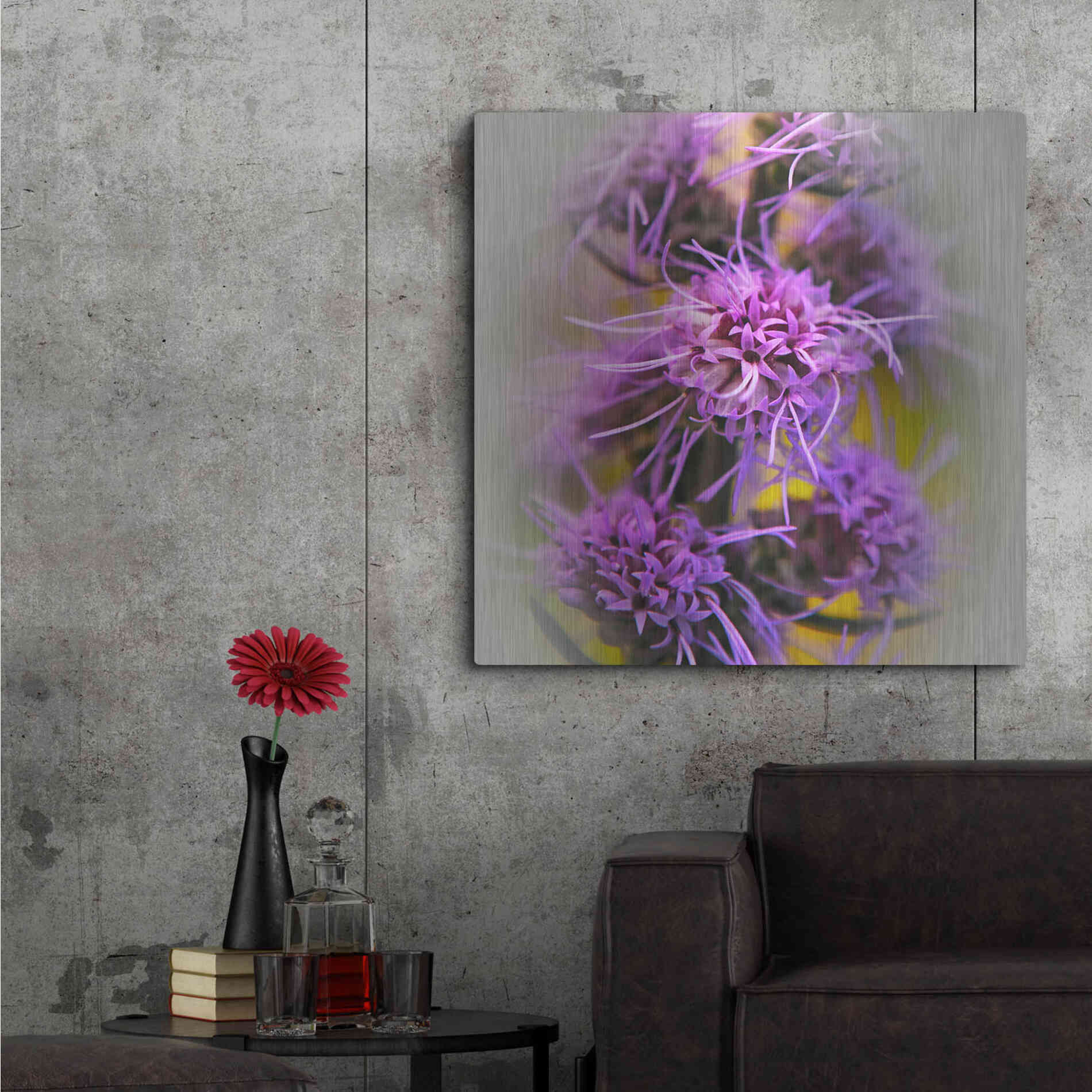 Luxe Metal Art 'Meadow Flowers' by Jan Bell Metal Wall Art,36x36