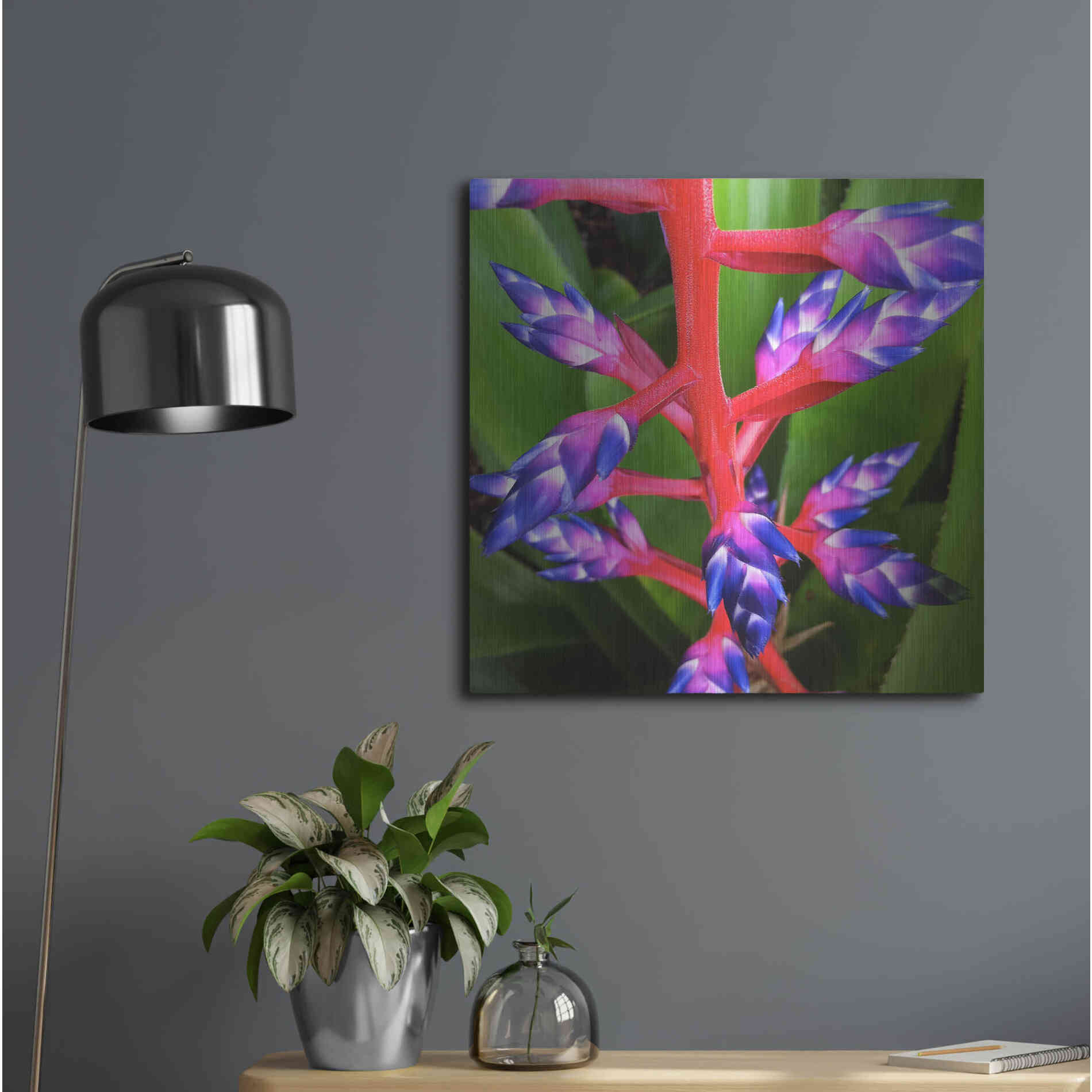 Luxe Metal Art 'Purple and Pink' by Jan Bell Metal Wall Art,24x24