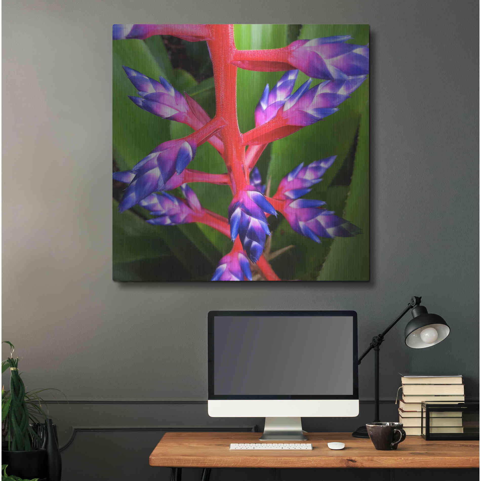 Luxe Metal Art 'Purple and Pink' by Jan Bell Metal Wall Art,36x36