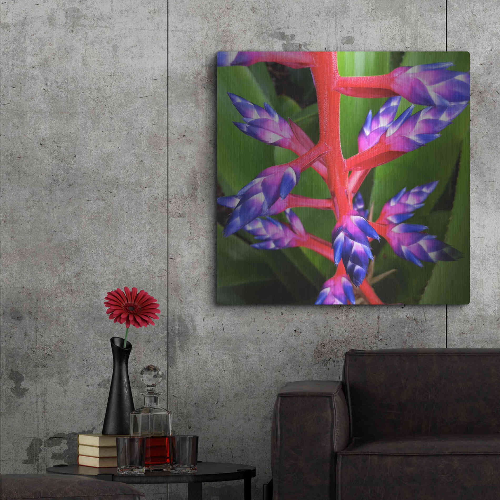 Luxe Metal Art 'Purple and Pink' by Jan Bell Metal Wall Art,36x36