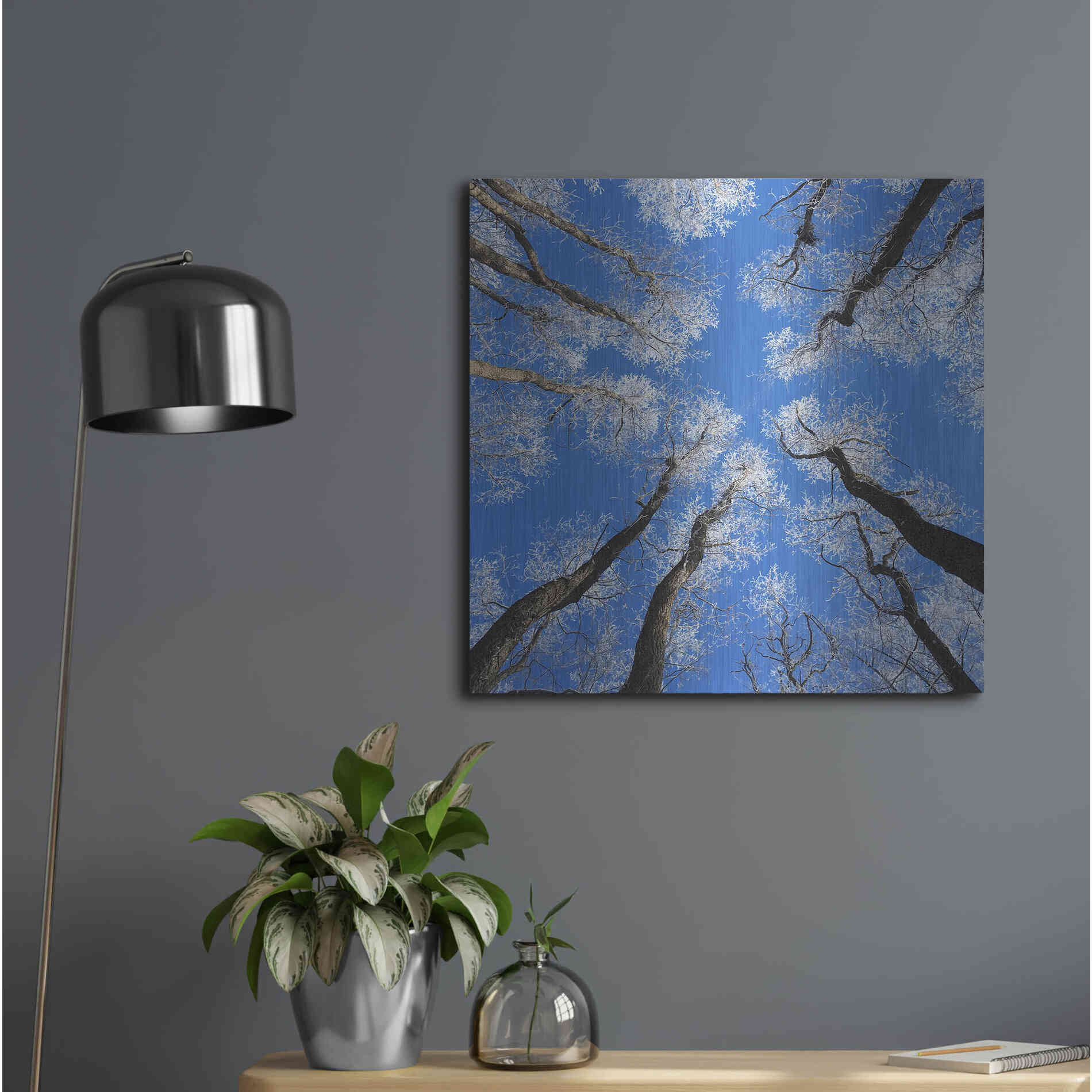 Luxe Metal Art 'Reaching Skyward' by Jan Bell Metal Wall Art,24x24