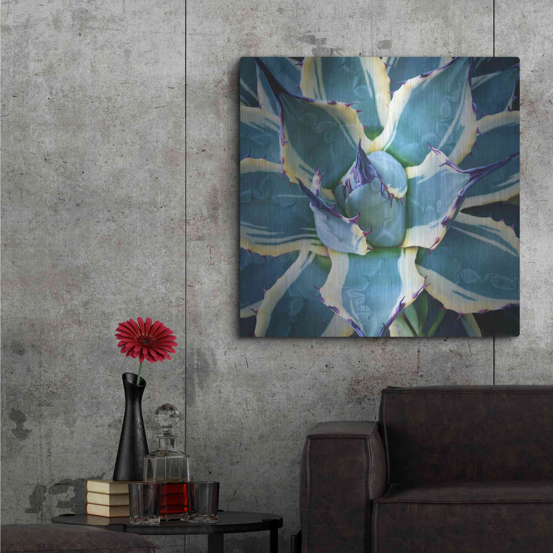 Luxe Metal Art 'Elegant Thorns' by Jan Bell Metal Wall Art,36x36