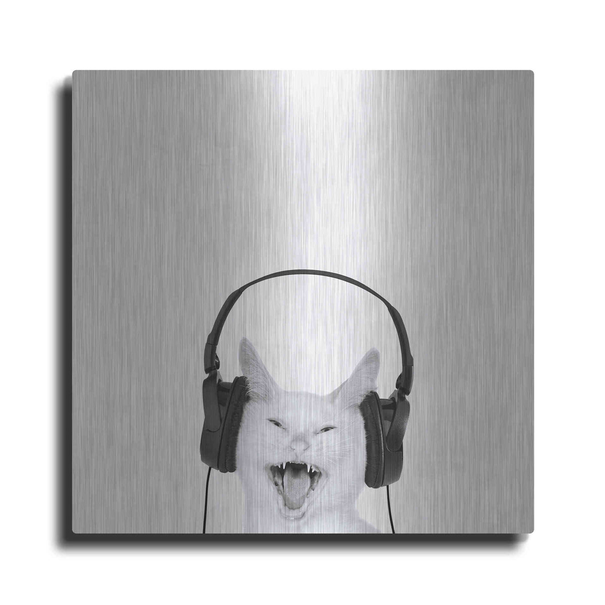 Luxe Metal Art 'Rockin? Kitten' by Jon Bertelli Metal Wall Art