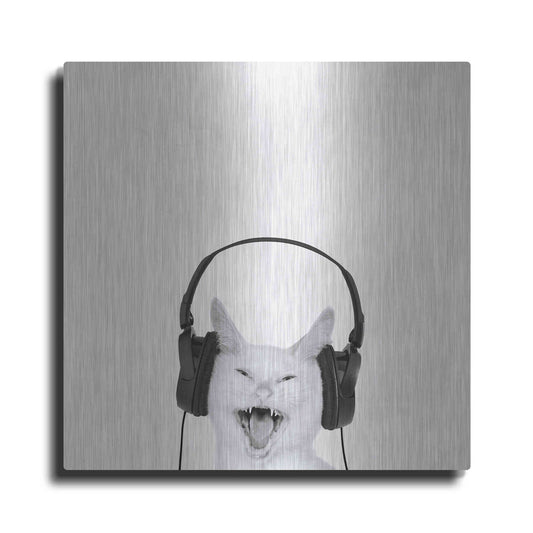 Luxe Metal Art 'Rockin? Kitten' by Jon Bertelli Metal Wall Art