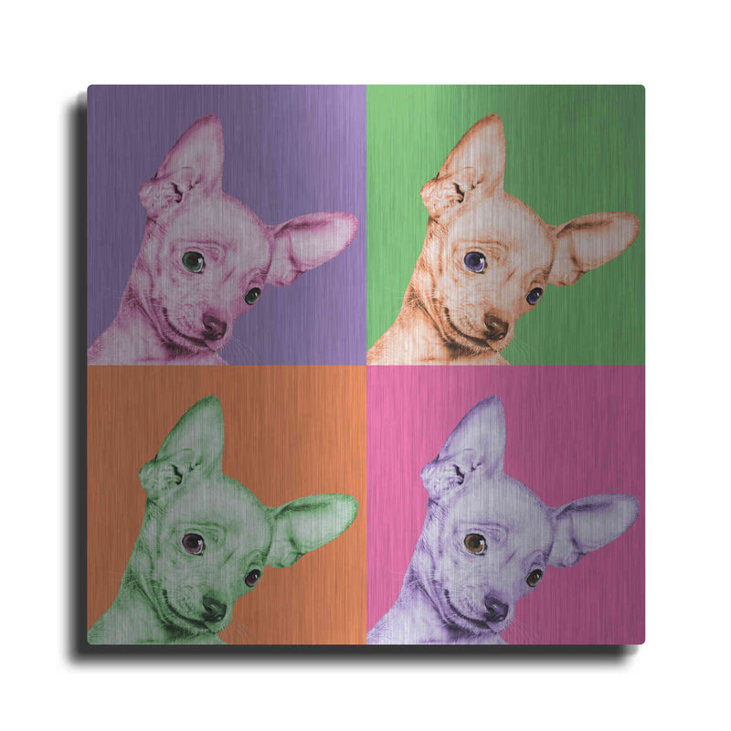 Luxe Metal Art 'Sweet Chihuahua Pop' by Jon Bertelli Metal Wall Art