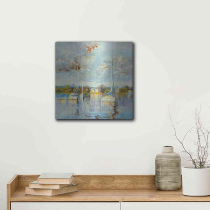 Luxe Metal Art 'Coastal Calm' by Kasia Bruniany Metal Wall Art,12x12