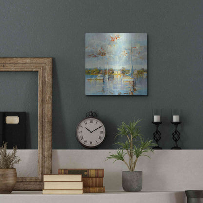 Luxe Metal Art 'Coastal Calm' by Kasia Bruniany Metal Wall Art,12x12