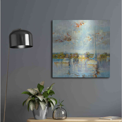 Luxe Metal Art 'Coastal Calm' by Kasia Bruniany Metal Wall Art,24x24