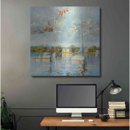 Luxe Metal Art 'Coastal Calm' by Kasia Bruniany Metal Wall Art,36x36