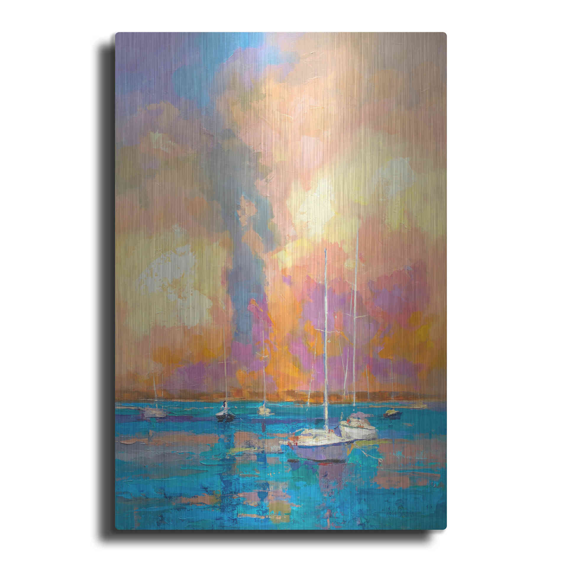 Luxe Metal Art 'Evening On The Bay' by Kasia Bruniany Metal Wall Art