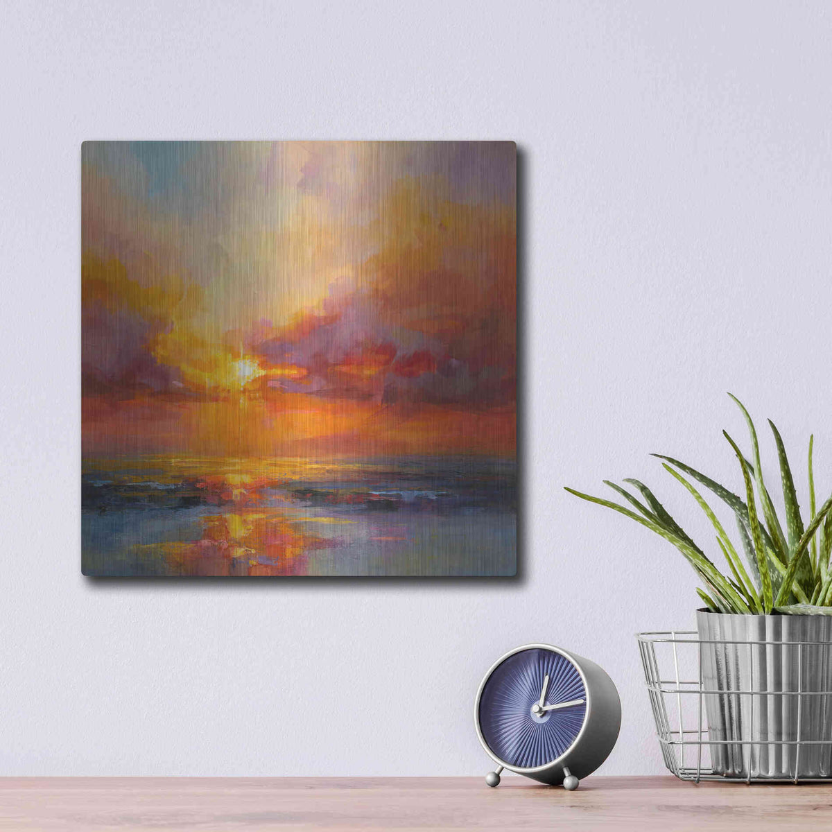 Luxe Metal Art 'Evening Sparkle' by Kasia Bruniany Metal Wall Art,12x12