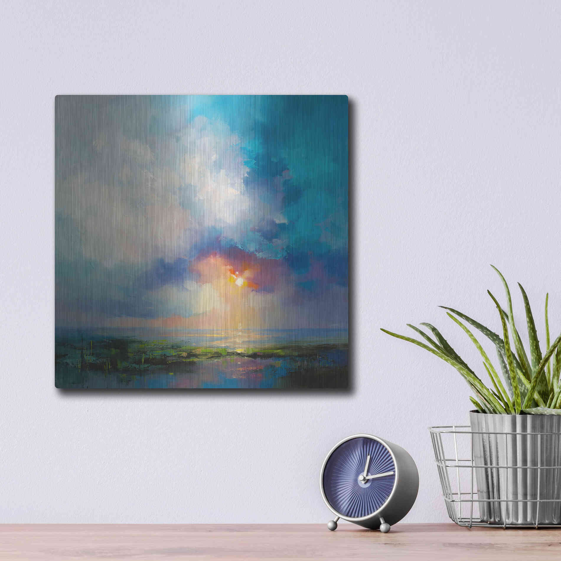 Luxe Metal Art 'Morning Mist' by Kasia Bruniany Metal Wall Art,12x12