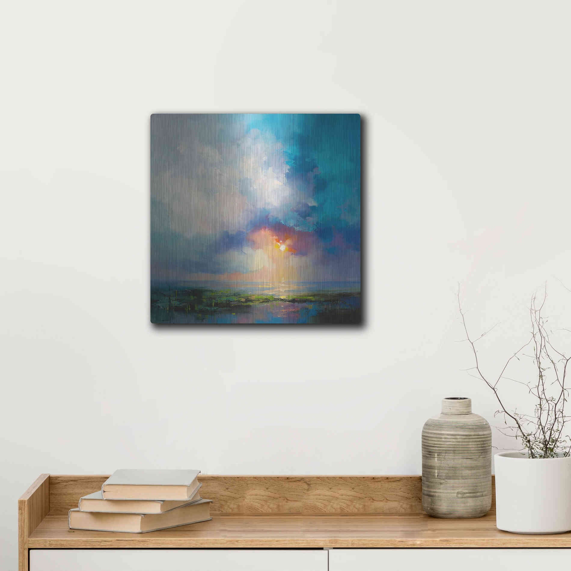 Luxe Metal Art 'Morning Mist' by Kasia Bruniany Metal Wall Art,12x12