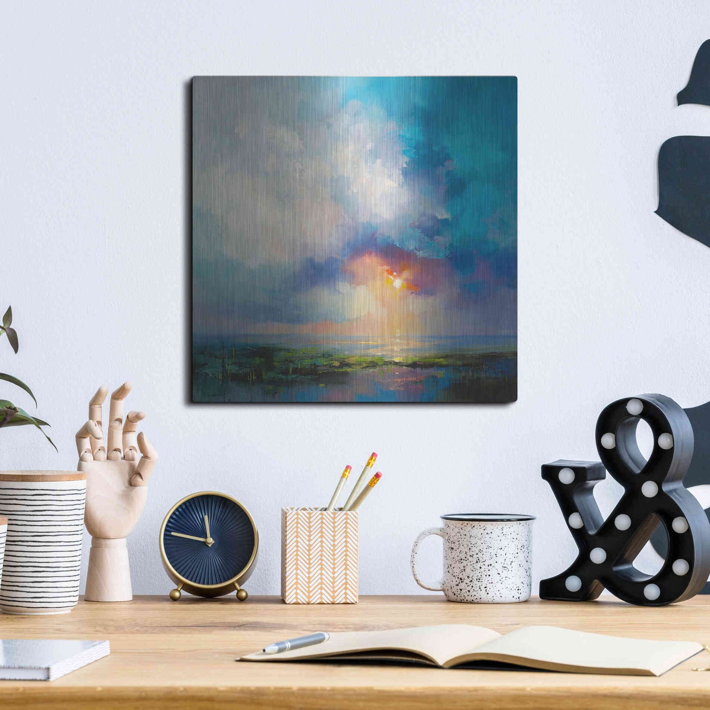 Luxe Metal Art 'Morning Mist' by Kasia Bruniany Metal Wall Art,12x12