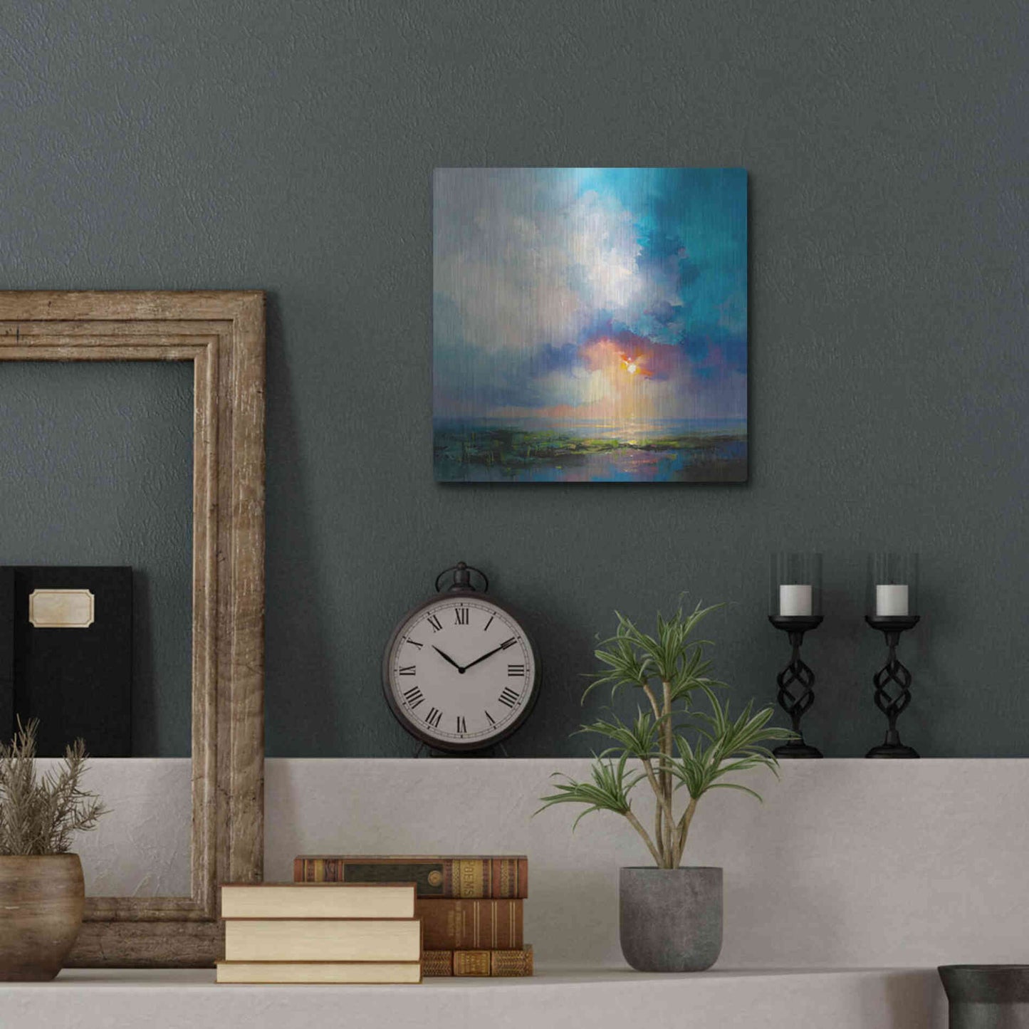 Luxe Metal Art 'Morning Mist' by Kasia Bruniany Metal Wall Art,12x12