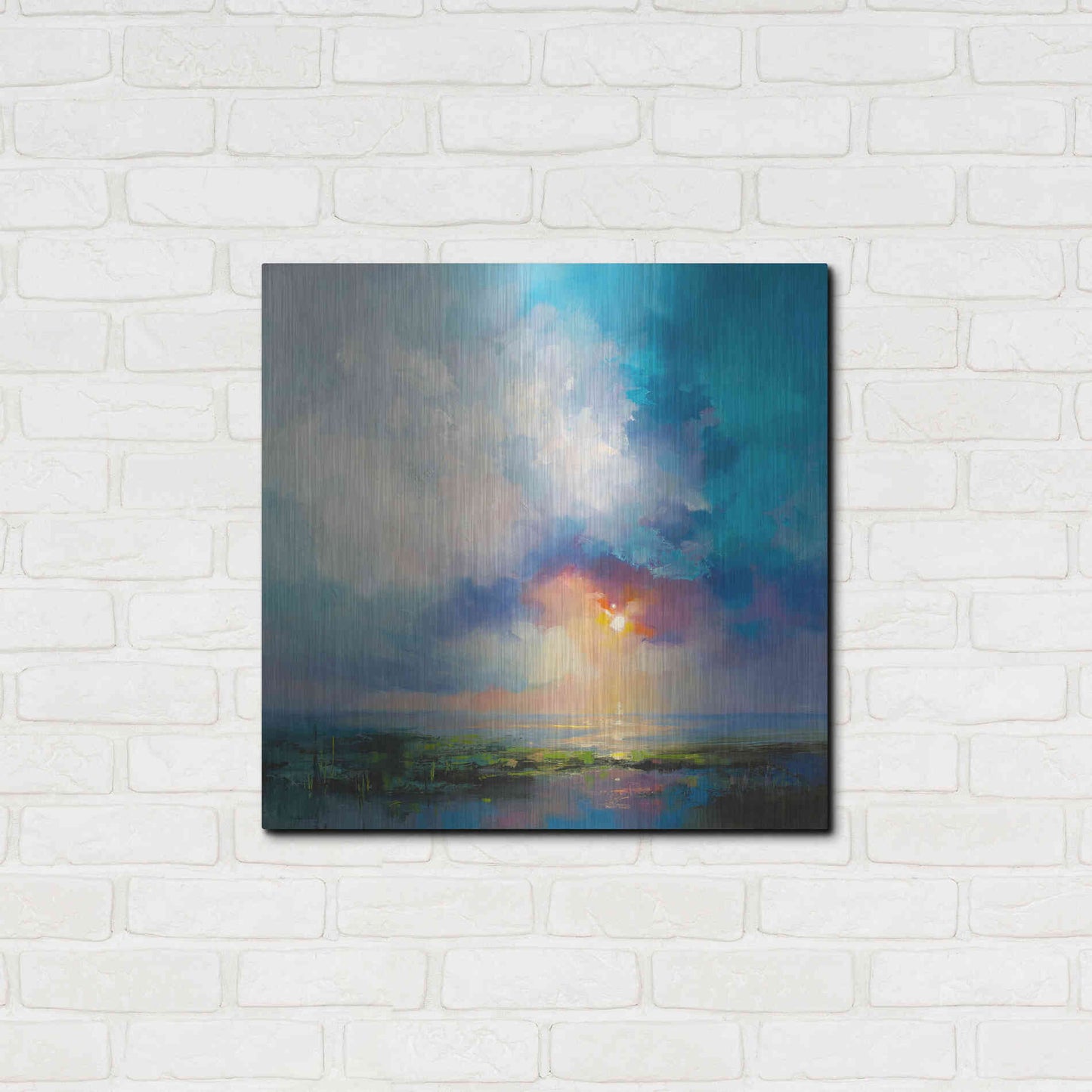 Luxe Metal Art 'Morning Mist' by Kasia Bruniany Metal Wall Art,24x24