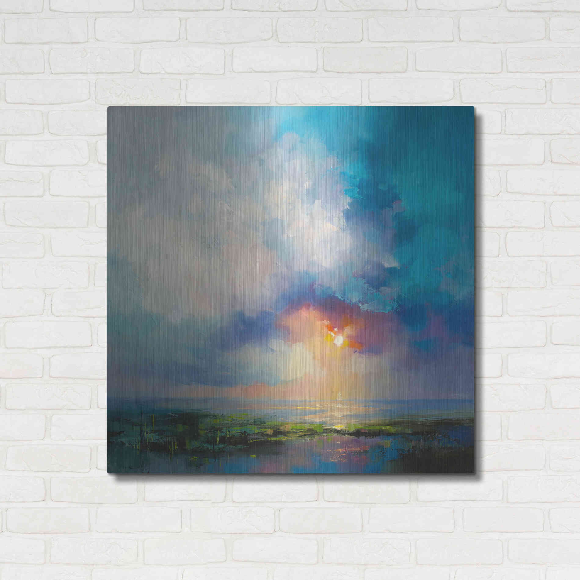 Luxe Metal Art 'Morning Mist' by Kasia Bruniany Metal Wall Art,36x36