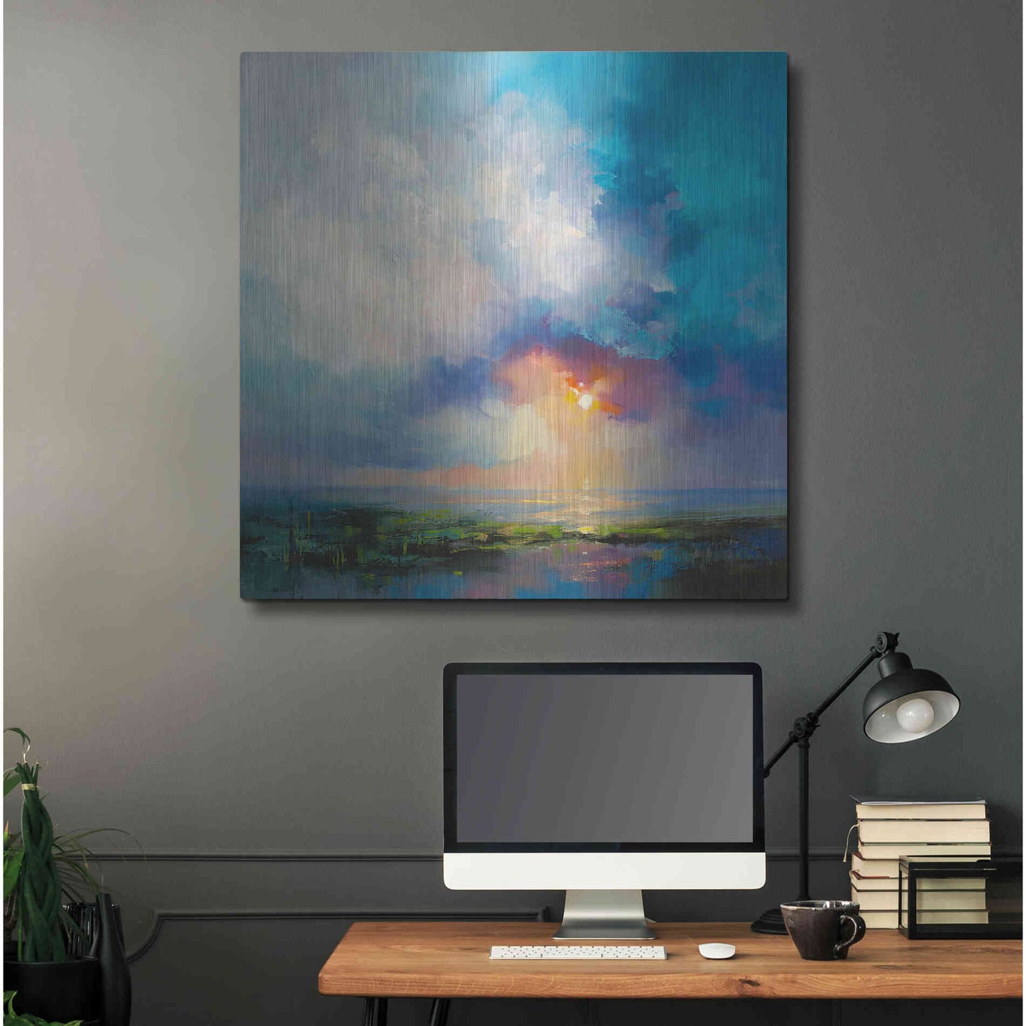 Luxe Metal Art 'Morning Mist' by Kasia Bruniany Metal Wall Art,36x36