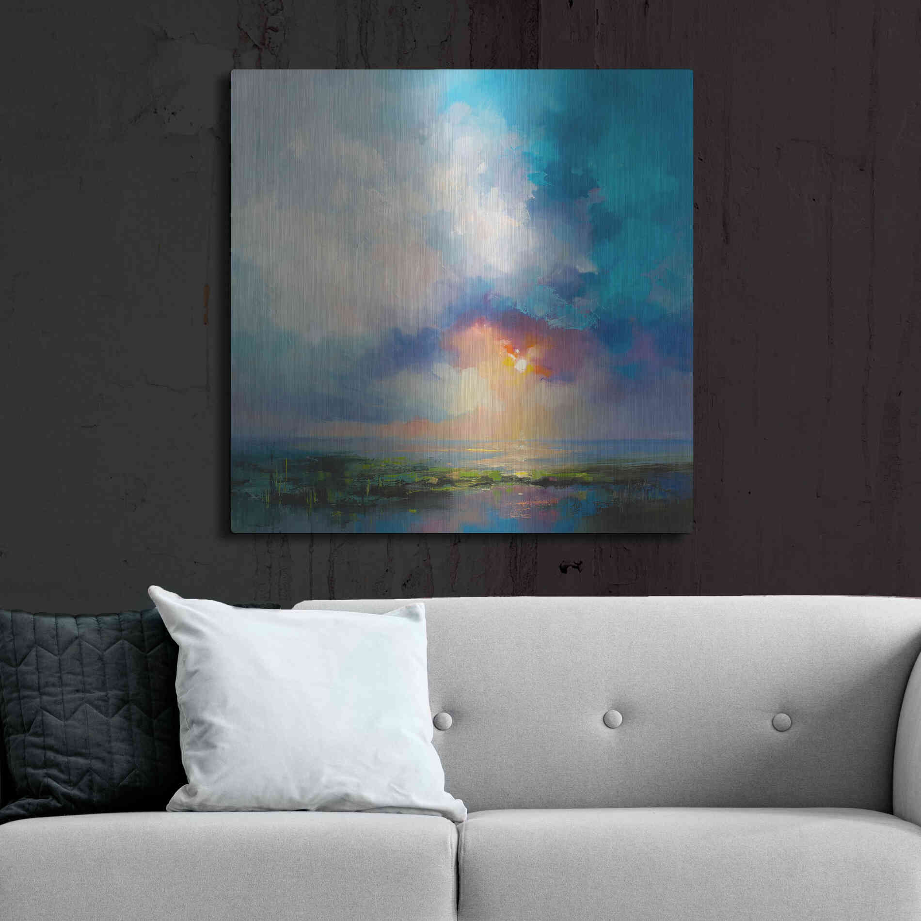 Luxe Metal Art 'Morning Mist' by Kasia Bruniany Metal Wall Art,36x36