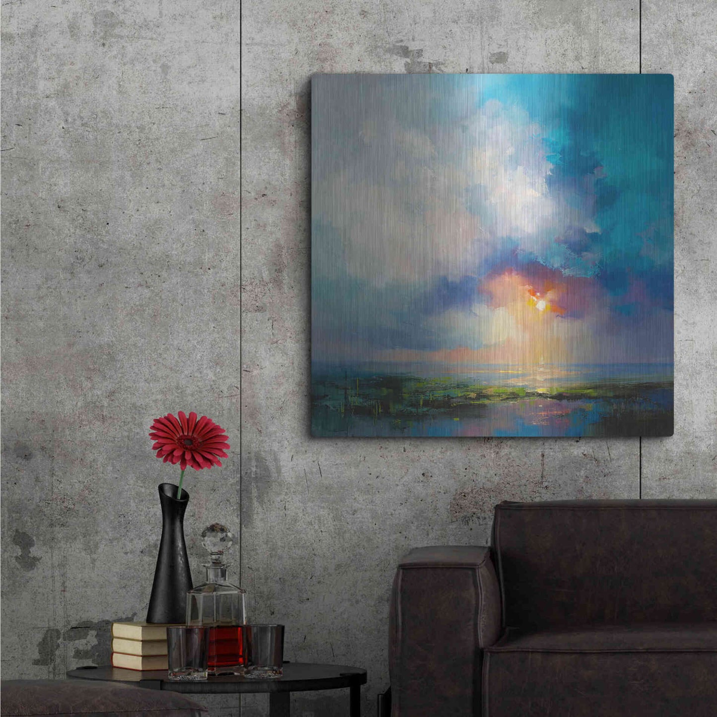 Luxe Metal Art 'Morning Mist' by Kasia Bruniany Metal Wall Art,36x36