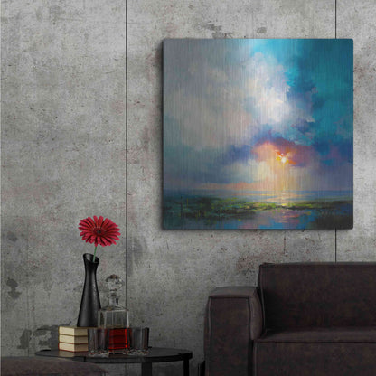 Luxe Metal Art 'Morning Mist' by Kasia Bruniany Metal Wall Art,36x36