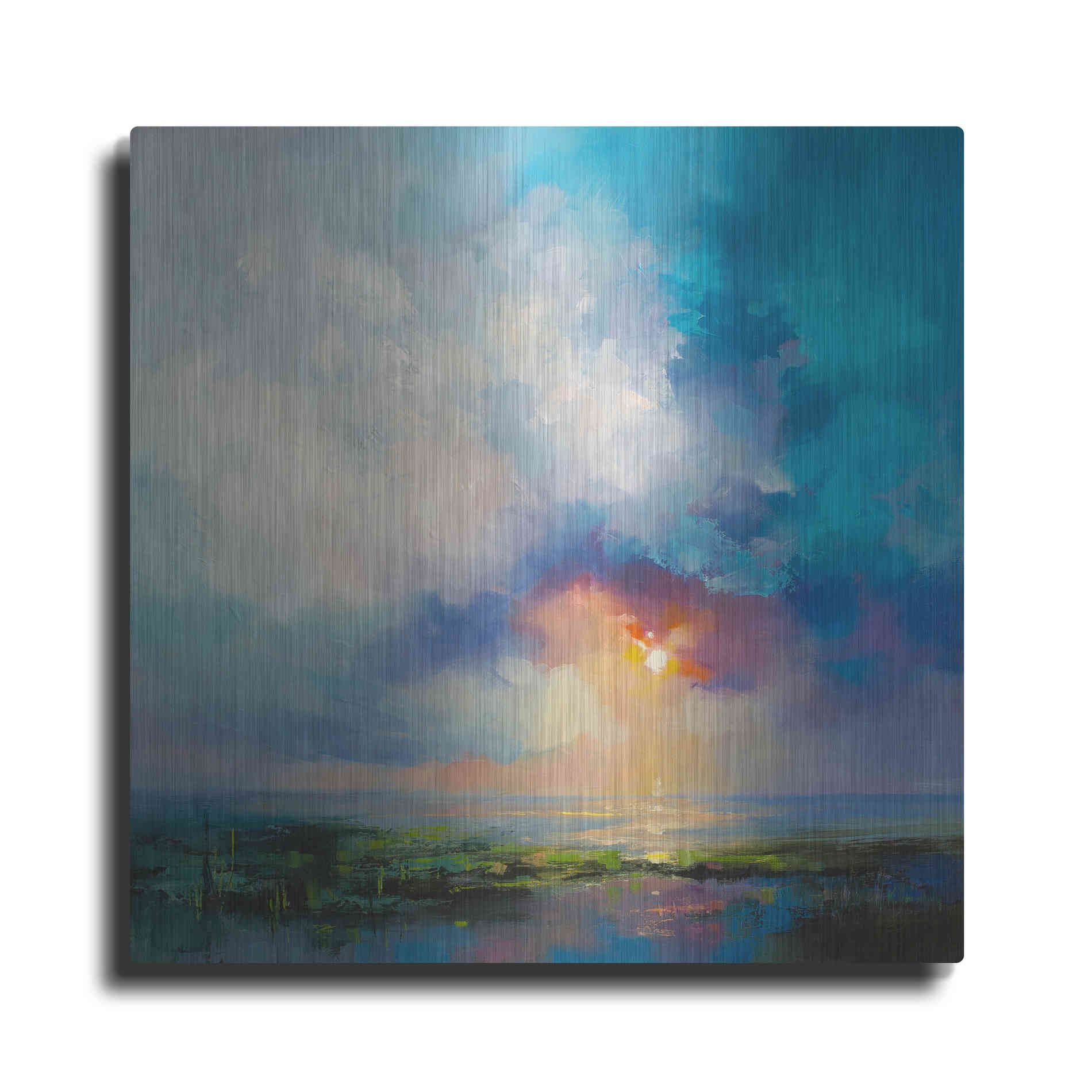 Luxe Metal Art 'Morning Mist' by Kasia Bruniany Metal Wall Art