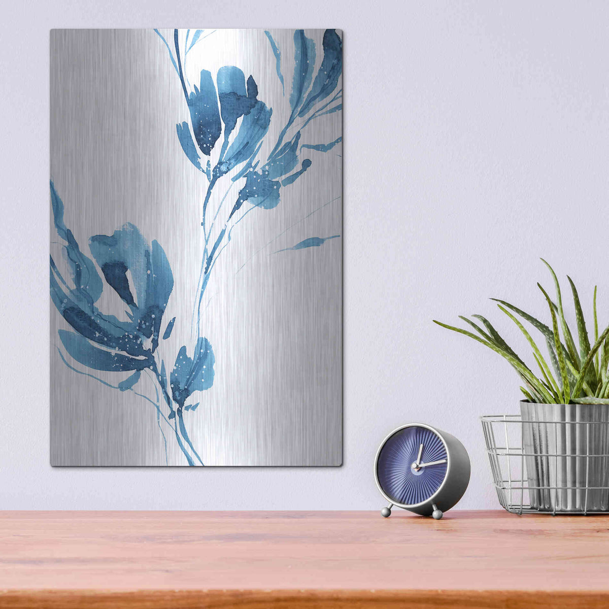 Luxe Metal Art 'Blue Move 1' by Lesia Binkin Metal Wall Art,12x16
