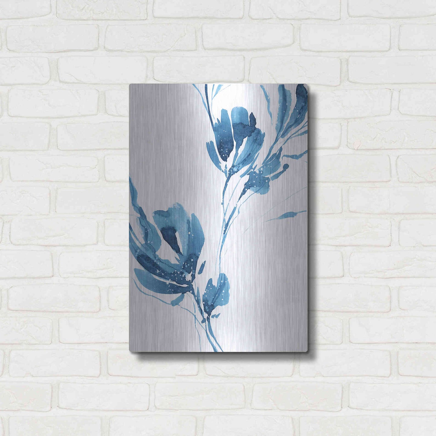 Luxe Metal Art 'Blue Move 1' by Lesia Binkin Metal Wall Art,16x24