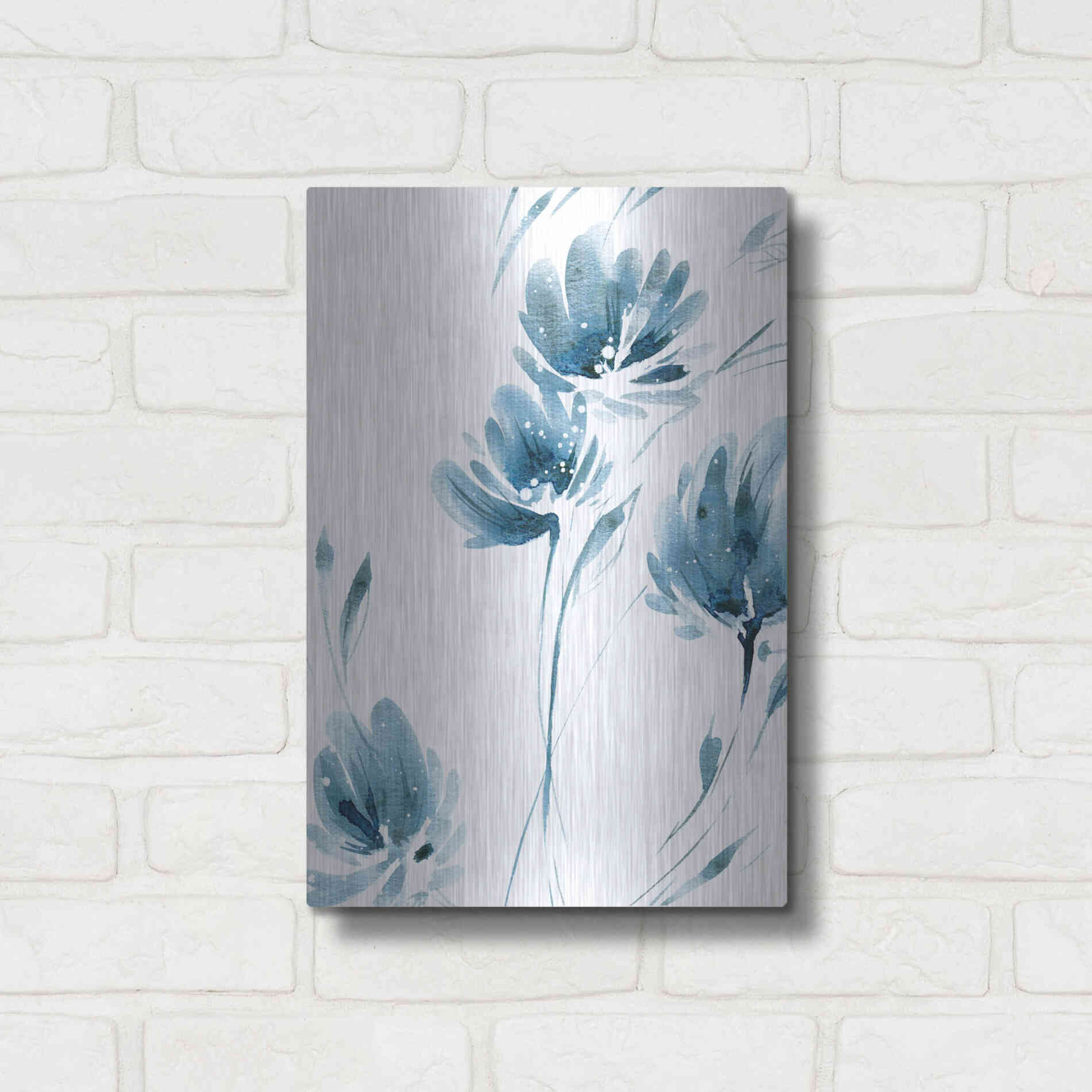 Luxe Metal Art 'Blue Move 2' by Lesia Binkin Metal Wall Art,12x16