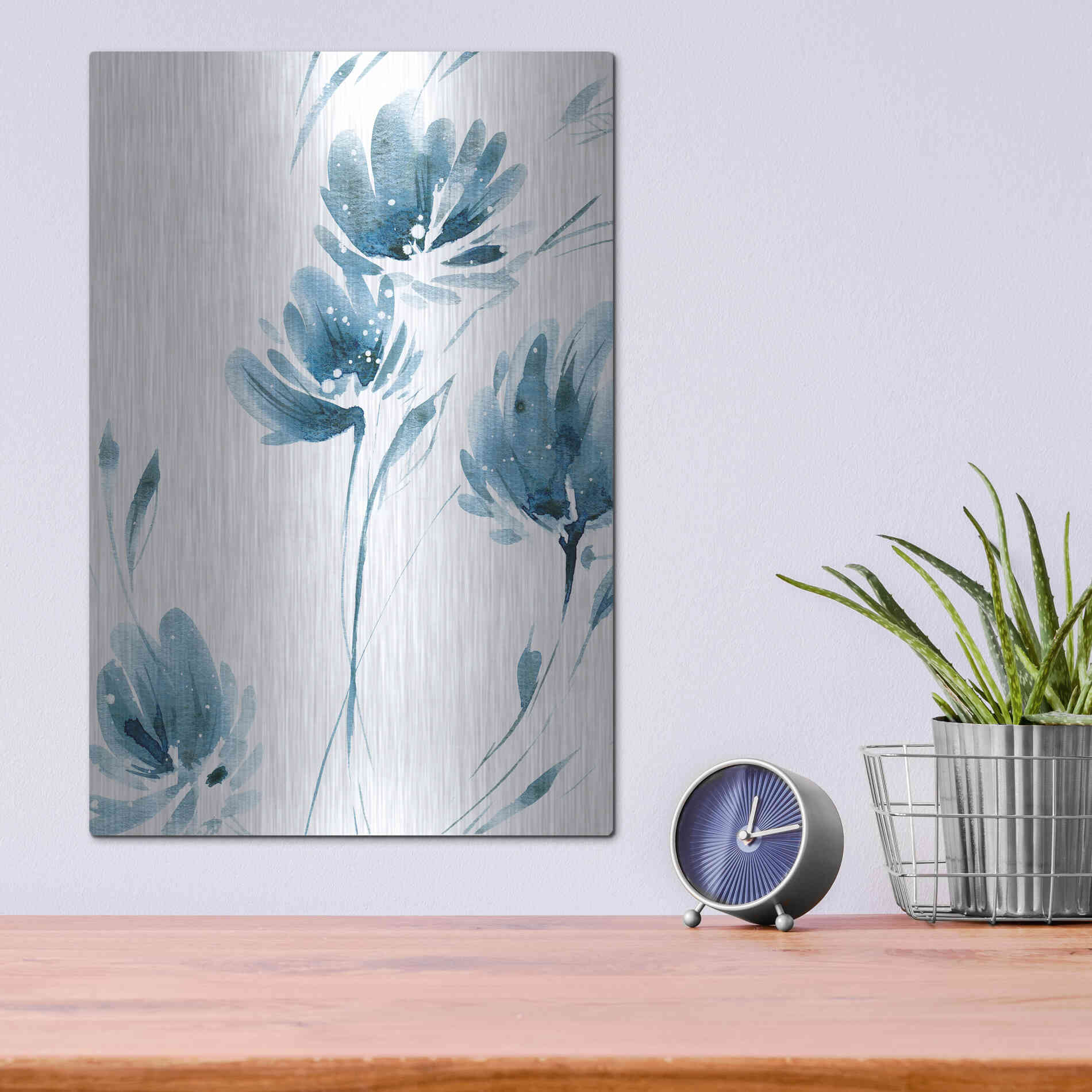 Luxe Metal Art 'Blue Move 2' by Lesia Binkin Metal Wall Art,12x16