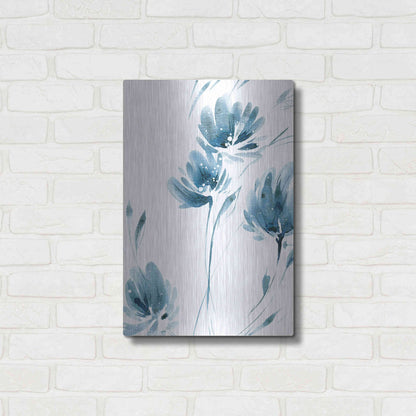 Luxe Metal Art 'Blue Move 2' by Lesia Binkin Metal Wall Art,16x24