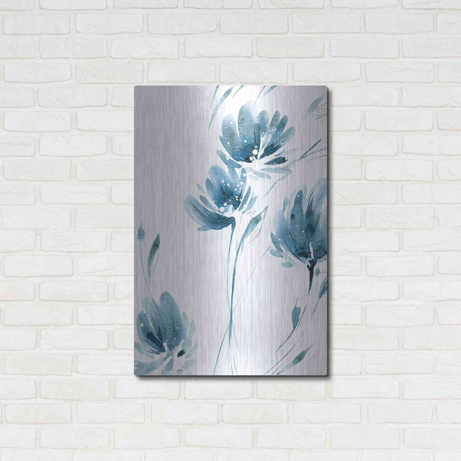 Luxe Metal Art 'Blue Move 2' by Lesia Binkin Metal Wall Art,24x36