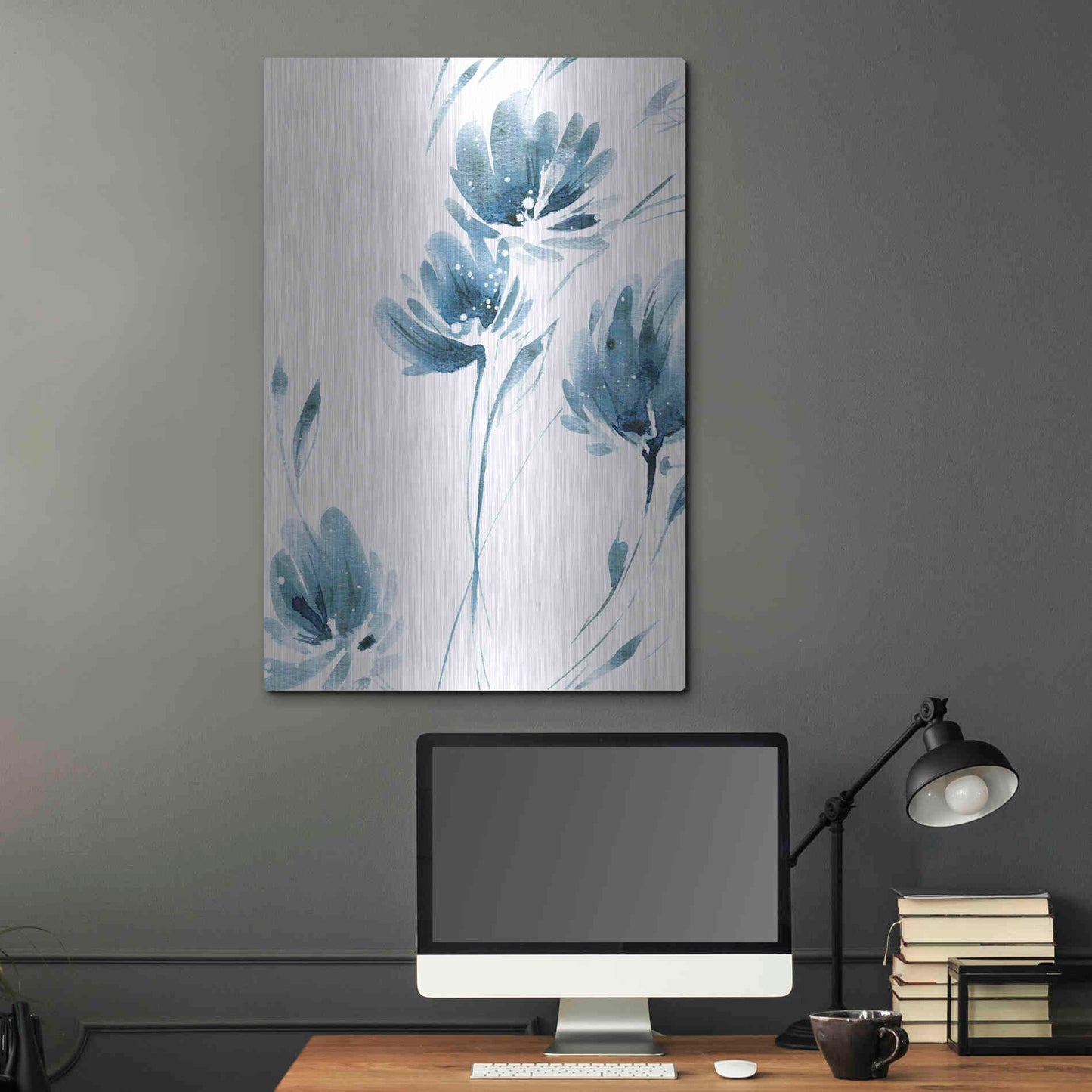 Luxe Metal Art 'Blue Move 2' by Lesia Binkin Metal Wall Art,24x36