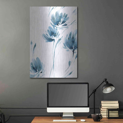 Luxe Metal Art 'Blue Move 2' by Lesia Binkin Metal Wall Art,24x36