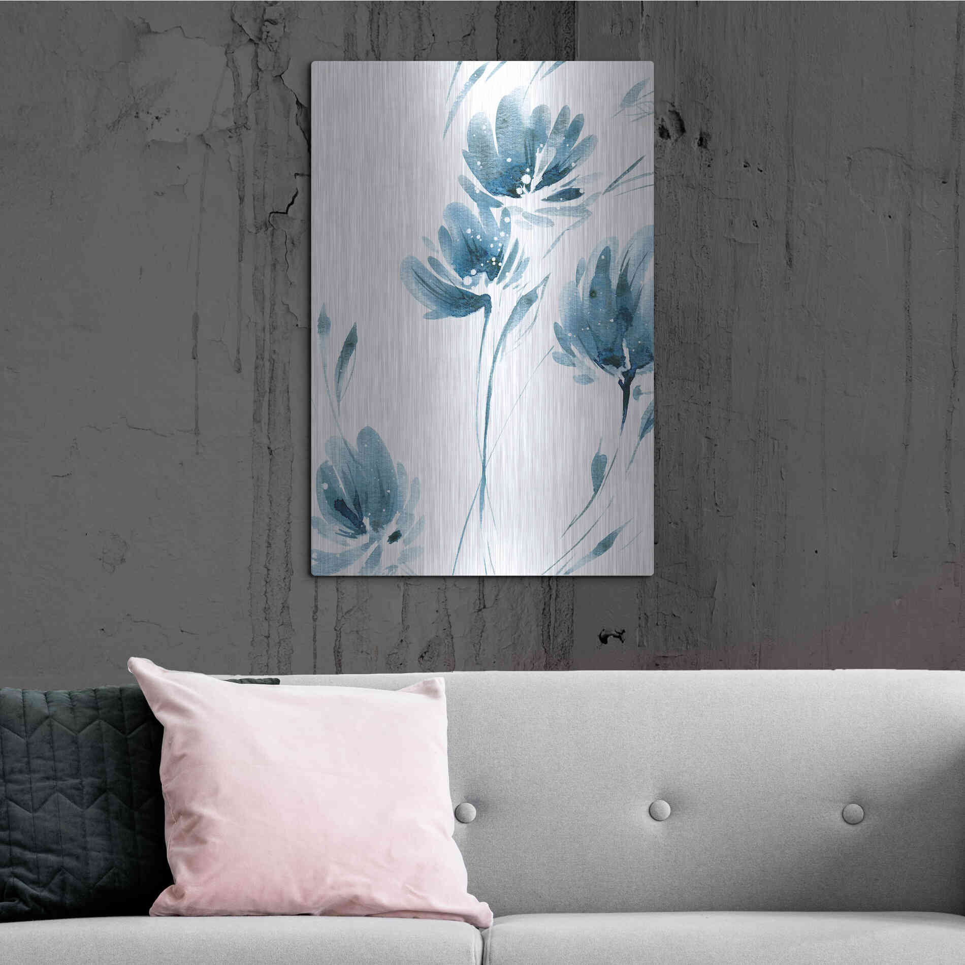 Luxe Metal Art 'Blue Move 2' by Lesia Binkin Metal Wall Art,24x36