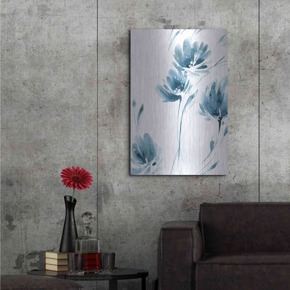 Luxe Metal Art 'Blue Move 2' by Lesia Binkin Metal Wall Art,24x36