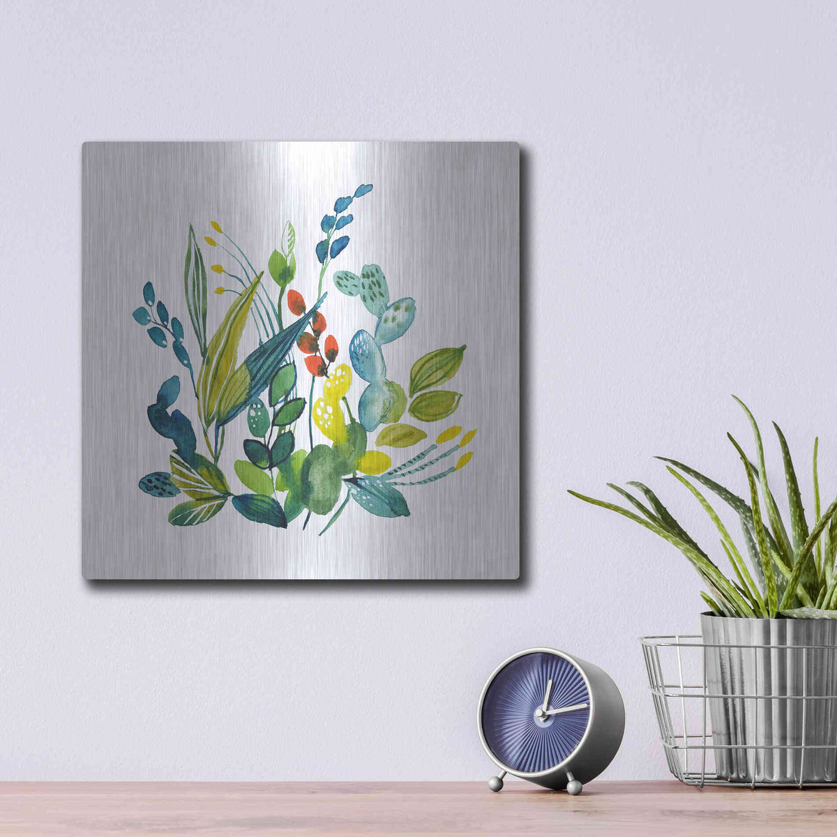 Luxe Metal Art 'English Garden 2' by Lesia Binkin Metal Wall Art,12x12