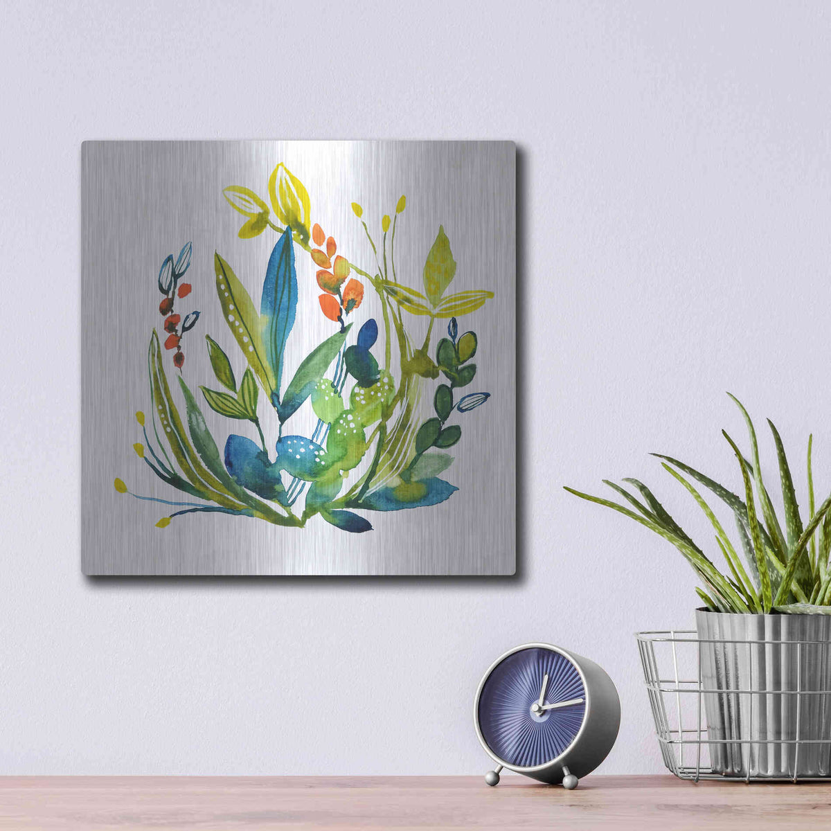 Luxe Metal Art 'English Garden 3' by Lesia Binkin Metal Wall Art,12x12