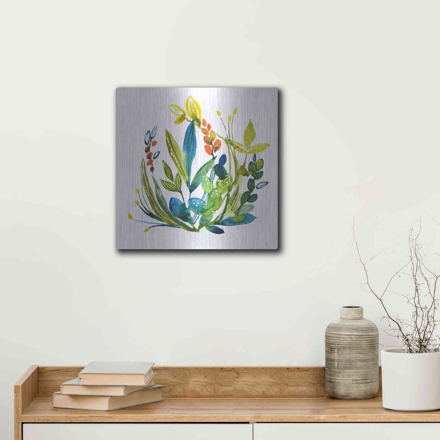 Luxe Metal Art 'English Garden 3' by Lesia Binkin Metal Wall Art,12x12