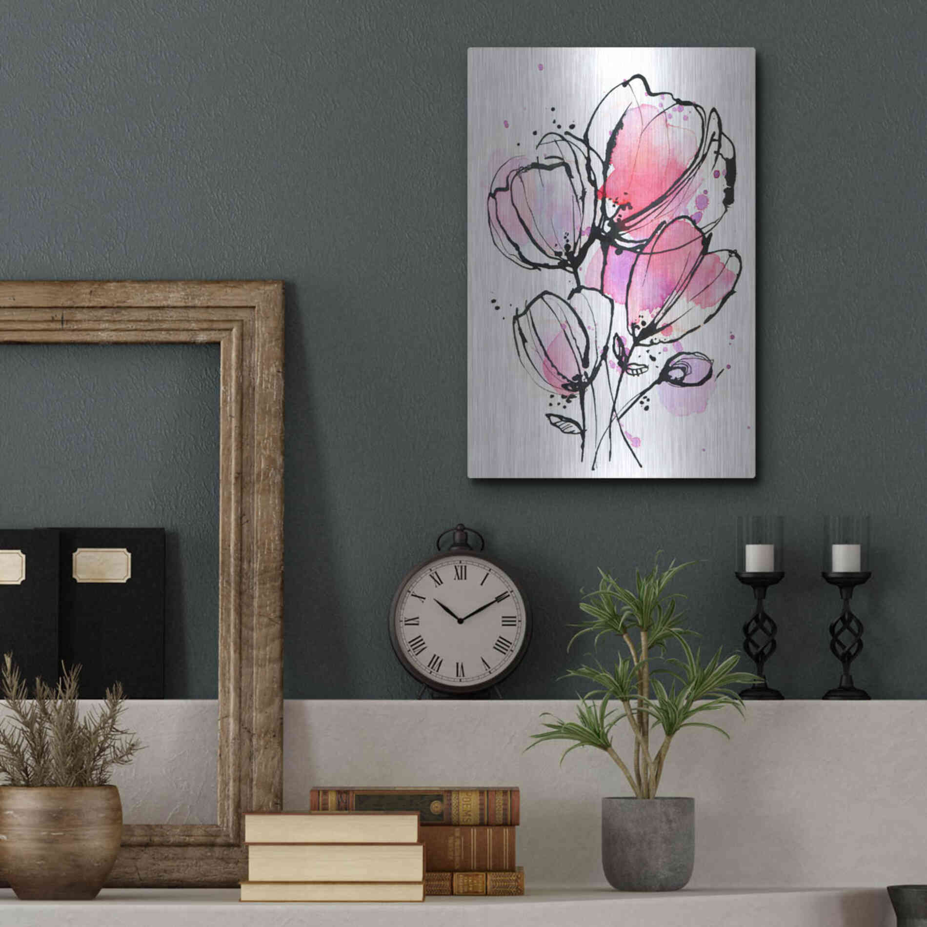 Luxe Metal Art 'Pink Mod 1' by Lesia Binkin Metal Wall Art,12x16