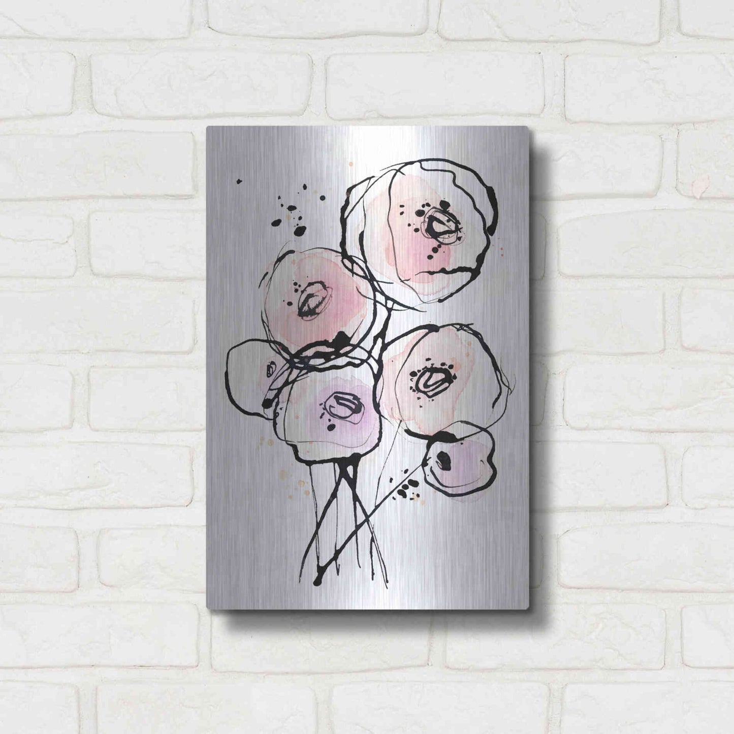 Luxe Metal Art 'Pink Mod 2' by Lesia Binkin Metal Wall Art,12x16